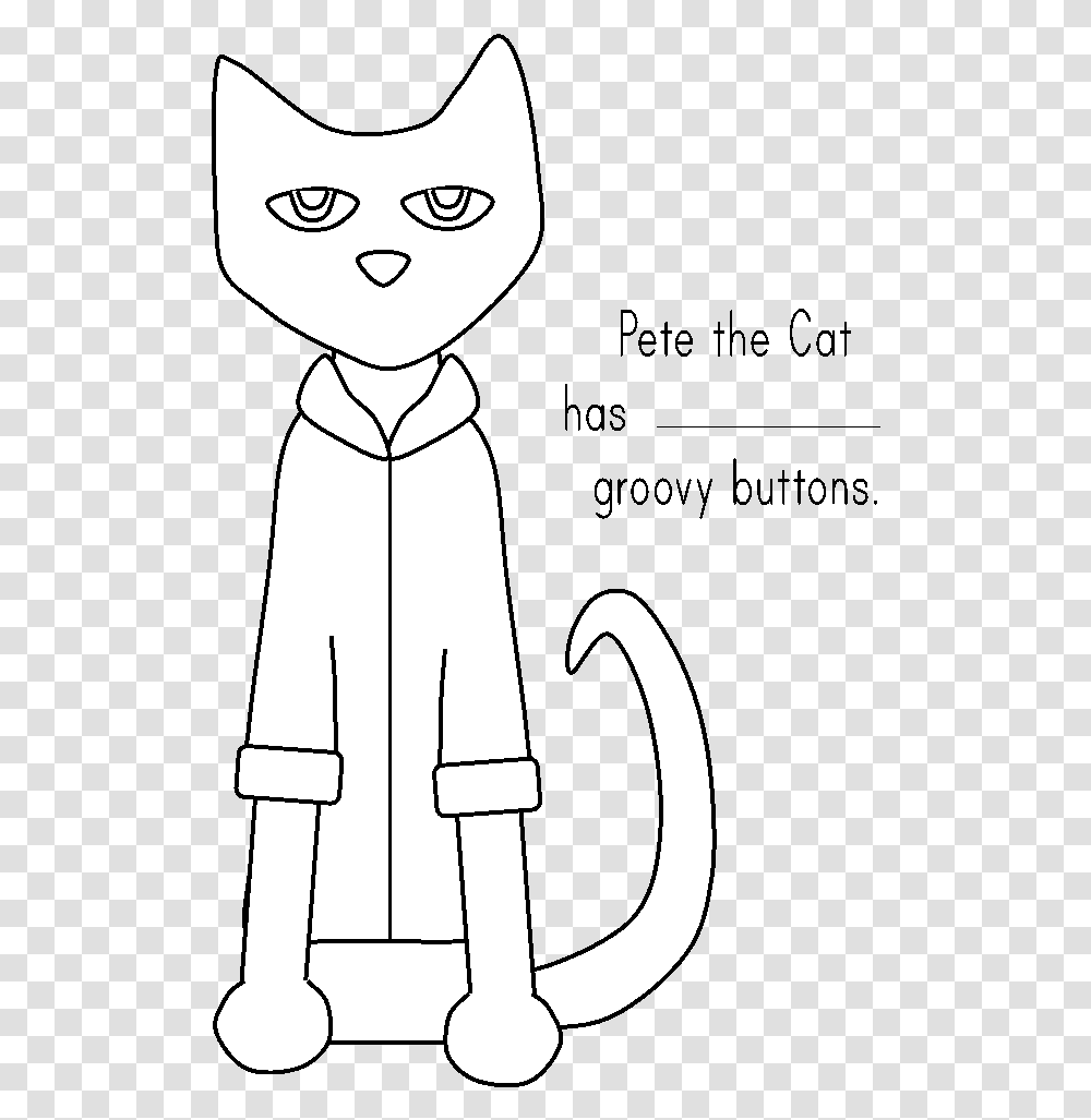 Pete The Cat Collection Of Black And White High Head Cartoon, Apparel, Sleeve, Portrait Transparent Png