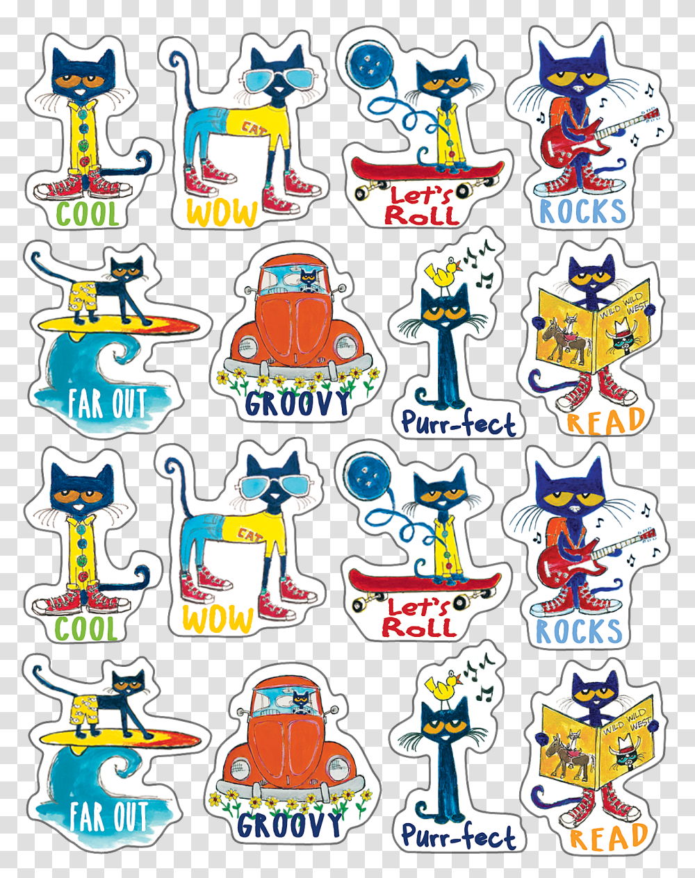 Pete The Cat Stickers, Label, Alphabet, Number Transparent Png