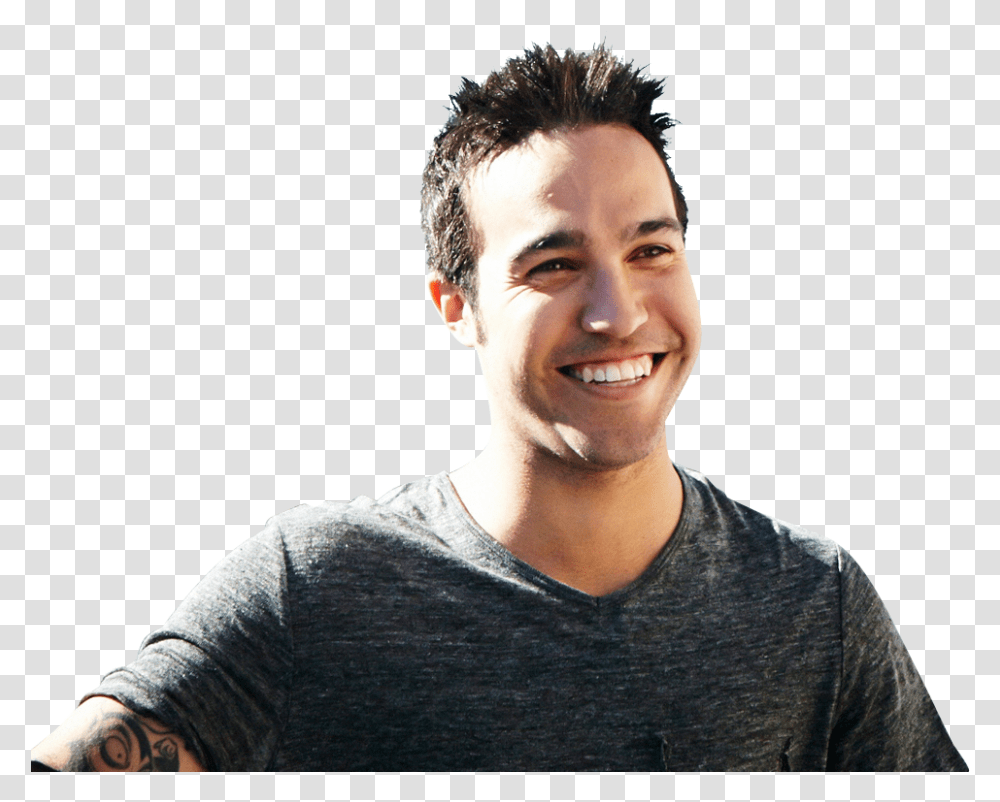 Pete Wentz No Background, Face, Person, Laughing, Skin Transparent Png
