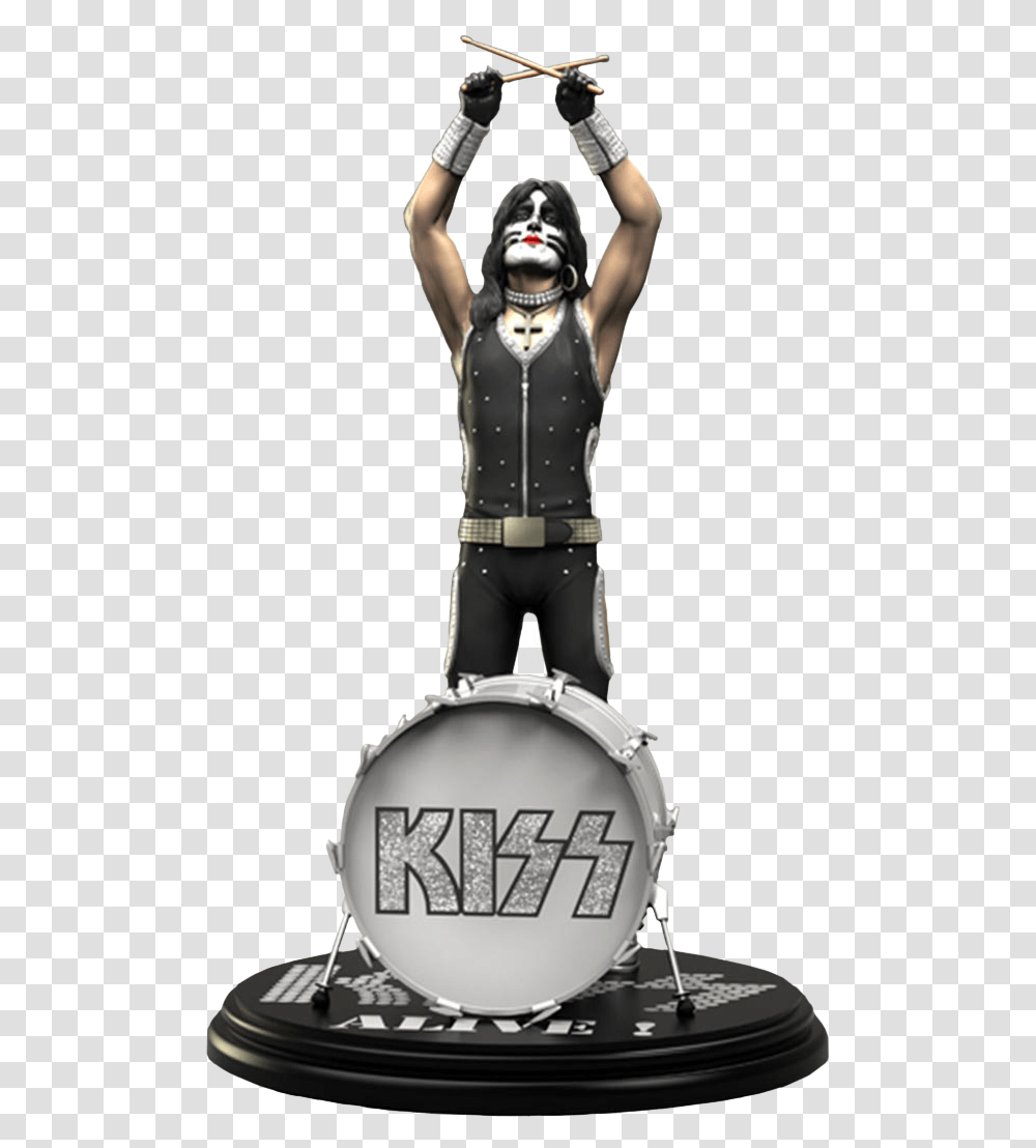 Peter Criss Alive Rock Iconz 19th Scale Statue Peter Criss Alive Action Figure, Person, Costume, Drum, Percussion Transparent Png