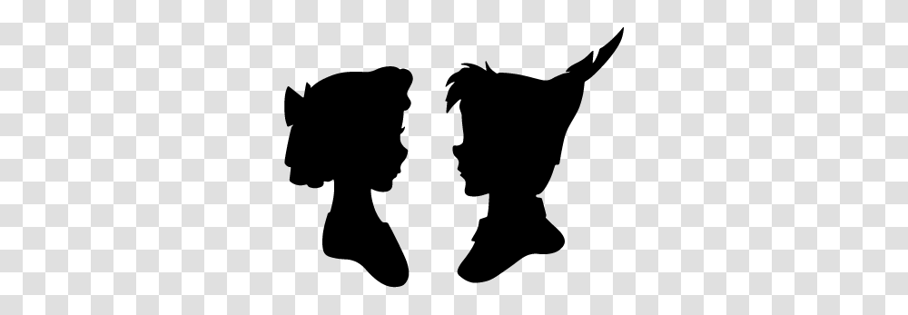 Peter Pan And Wendy Silhouette, Person, Hair, Diamond, Gemstone Transparent Png