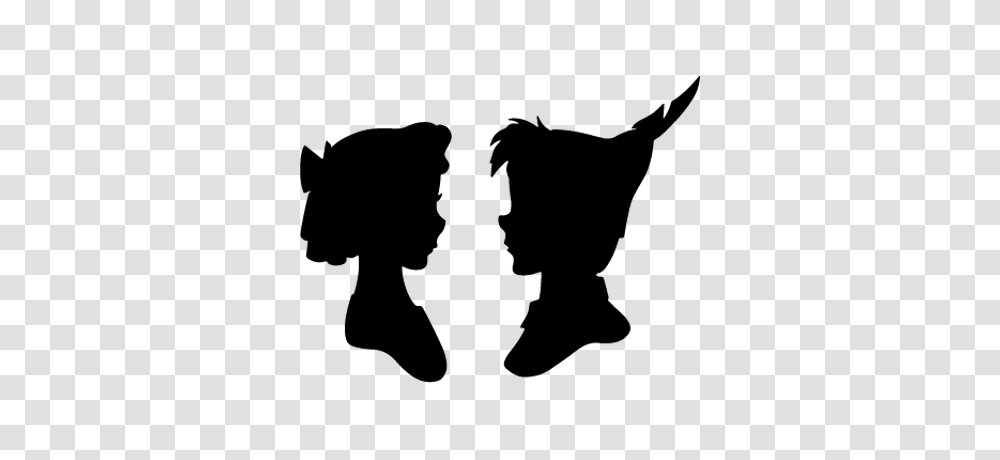 Peter Pan And Wendy Silhouette, Person, Human, Stencil Transparent Png