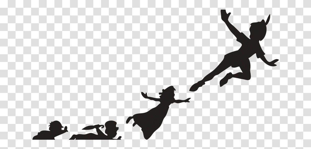Peter Pan Character Shadows Clipart Silhouette Peter Pan, Sport, Team Sport, Volleyball, Crowd Transparent Png