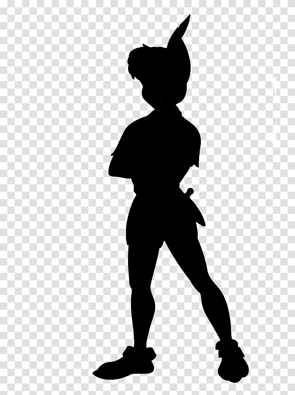 Peter Pan Silhouette, Person, Human, Stencil, Pants Transparent Png