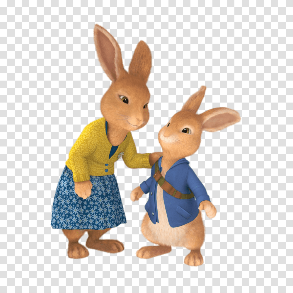 Peter Rabbit And Mum, Mammal, Animal, Figurine, Toy Transparent Png