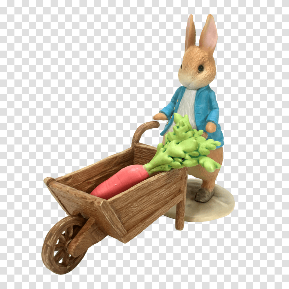 Peter Rabbit And Wheel Barrow, Toy, Figurine, Transportation, Vehicle Transparent Png