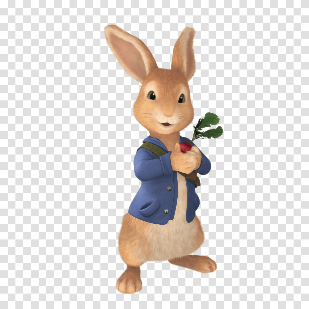 Peter Rabbit Holding Radish, Toy, Figurine, Rodent, Mammal Transparent Png