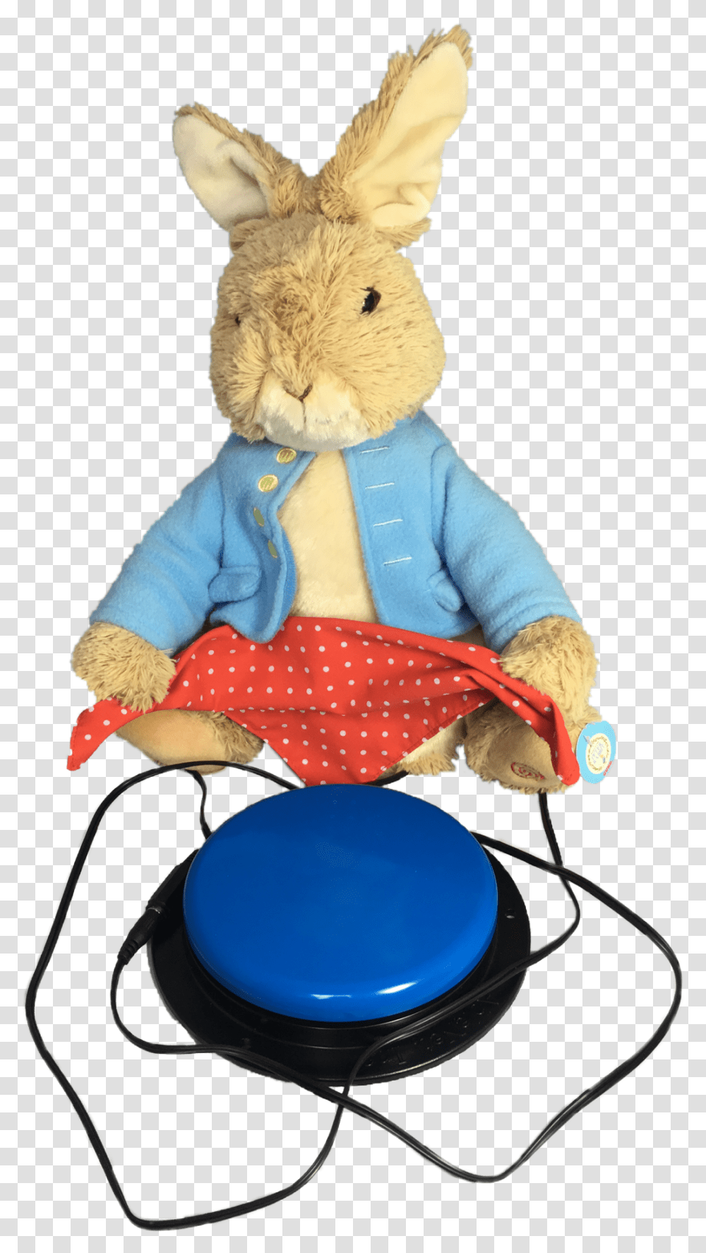 Peter Rabbit Plush Toy And Button Switch Sitting, Teddy Bear, Doll, Chair, Furniture Transparent Png