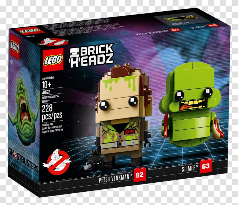 Peter Venkman Amp Slimer Lego Brickheadz Ghostbusters, Toy, Electronics, Screen, Robot Transparent Png
