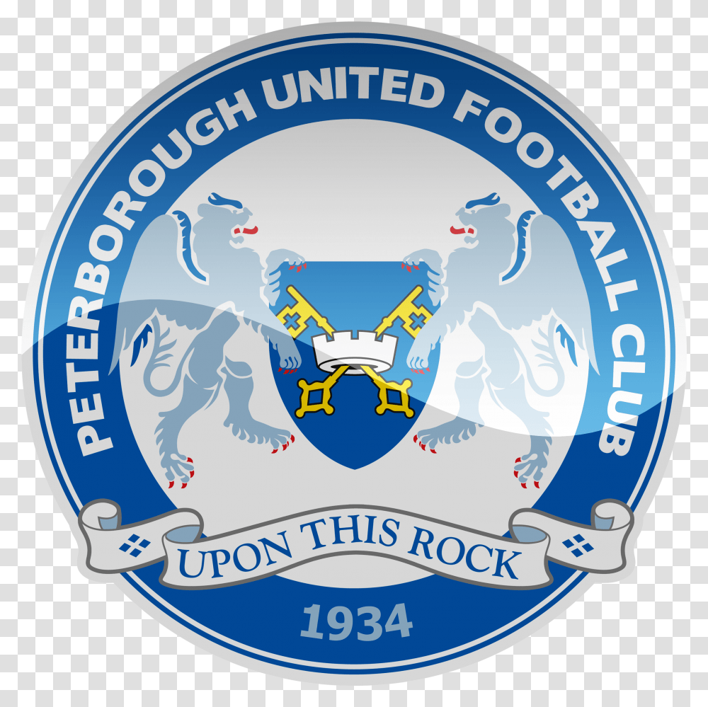 Peterborough United Fc Hd Logo Football Logos Peterborough United Fc Logo, Symbol, Team Sport, Helmet, Clothing Transparent Png