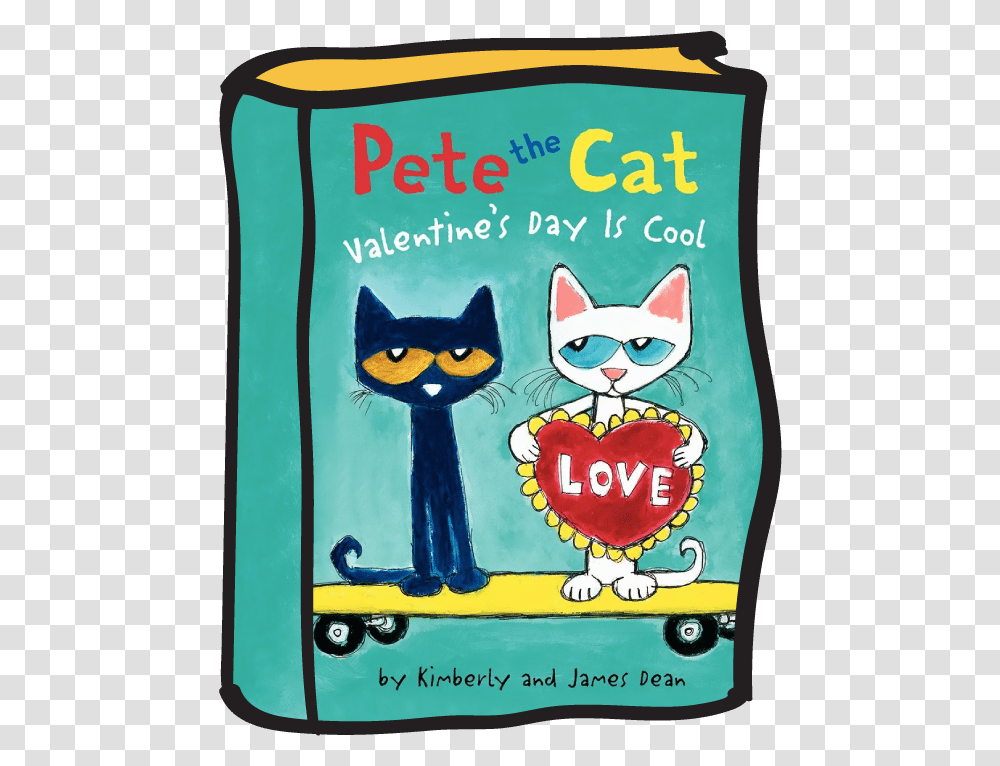 Petethecat Valentinesdayiscool Childrensbook Pete The Cat Valentine's Day Is Cool, Animal, Mammal, Black Cat, Angora Transparent Png