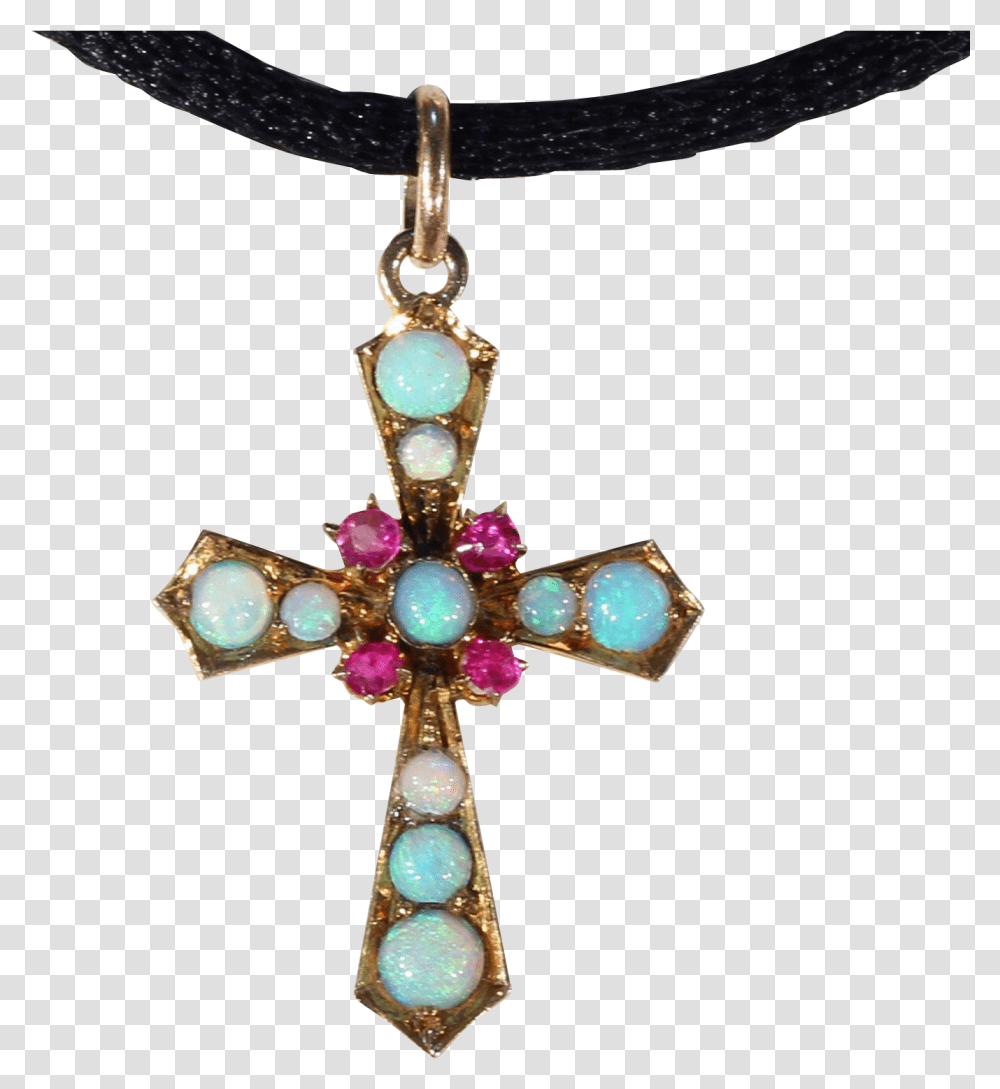 Petit Ruby Opal Gold Cross In Jeweled Clipart Full Size Locket, Ornament, Gemstone, Jewelry, Accessories Transparent Png