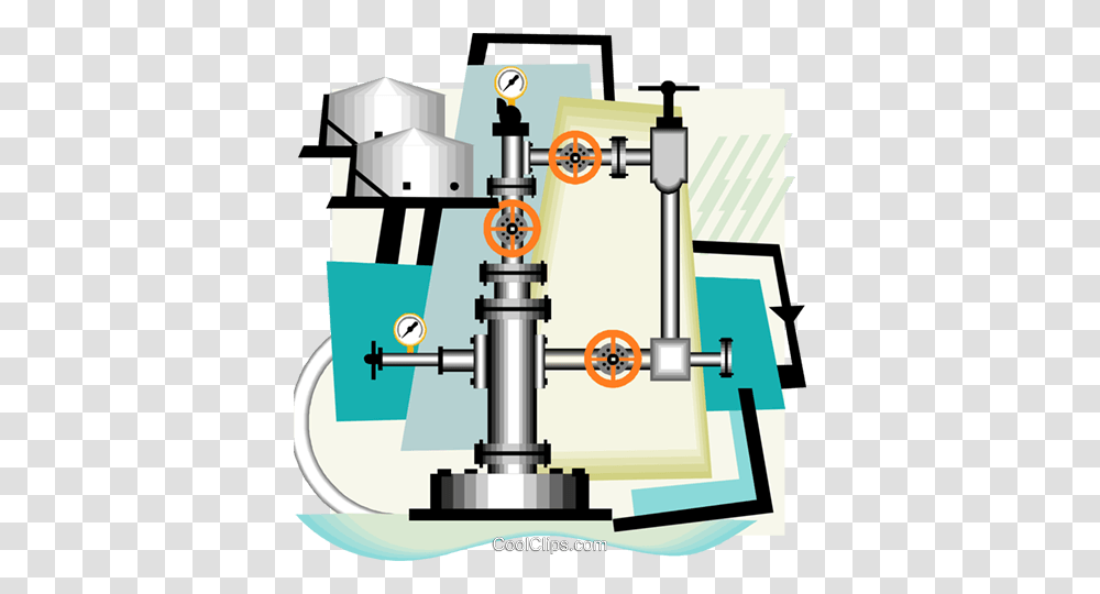 Petroleum Industry With Pipeline Gauges Royalty Free Vector Clip, Machine, Sink Faucet, Plumbing, Lathe Transparent Png