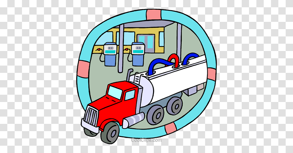 Petroleum Truck Unloading Gasoline Royalty Free Vector Clip Art, Vehicle, Transportation, Tractor, Lawn Mower Transparent Png