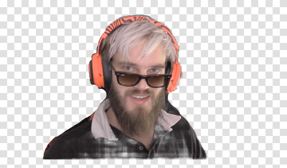 Pewdiepie Freetoedit Headphones, Face, Person, Human, Electronics Transparent Png