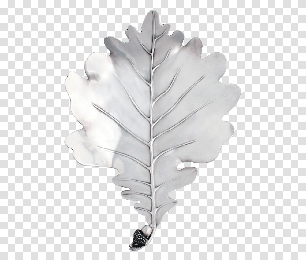 Pewter White Oak Leaf Plate Earrings, Plant, Snowflake, Person, Human Transparent Png