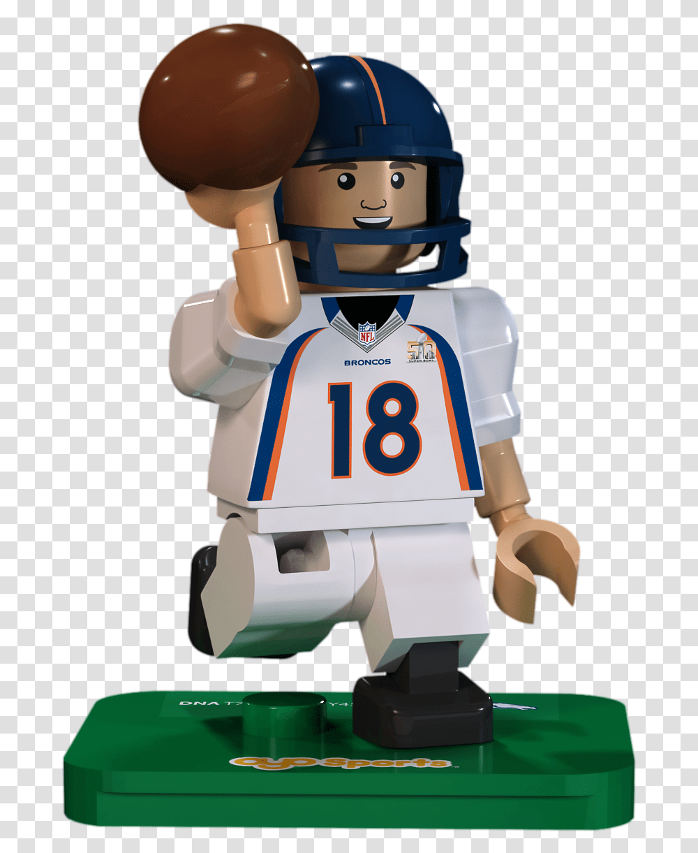 Peyton Manning Mini Figure Nfl Oyo Sports Super Bowl, Toy, Helmet, Team Sport Transparent Png