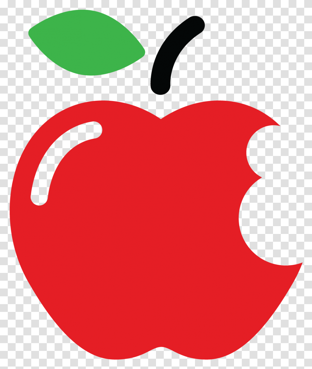 Pfe Bite Sized Learning Series Cartoon Apple With Bite Fruit Apple Symbol, Heart Transparent Png
