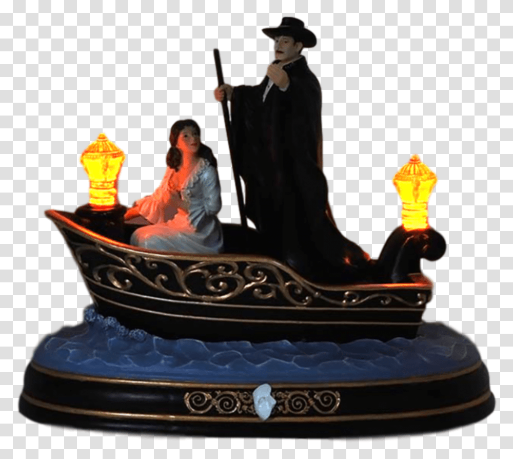 Phantom Amp Christine Journey To The Lair Figurine Phantom Of The Opera Boat Design, Person, Wedding Cake, Performer Transparent Png