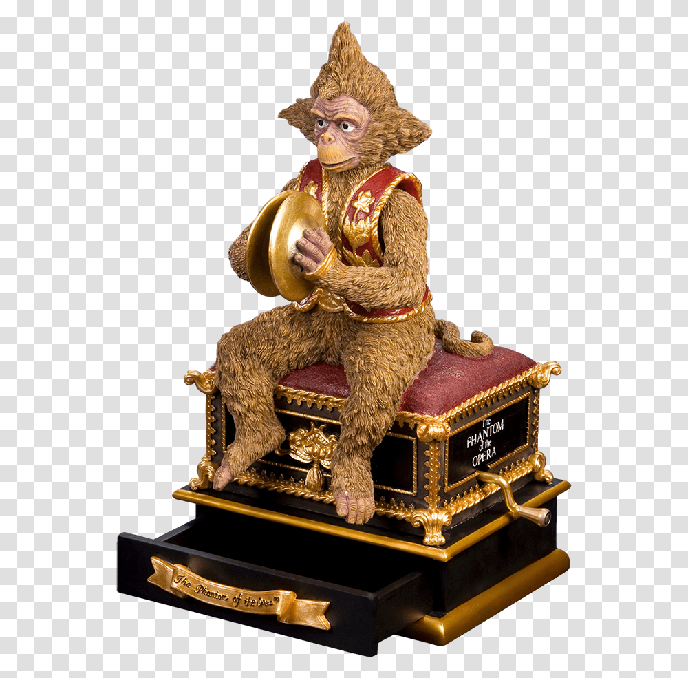 Phantom Of The Opera Monkey In The Phantom Of The Opera, Toy, Figurine, Gold, Sculpture Transparent Png