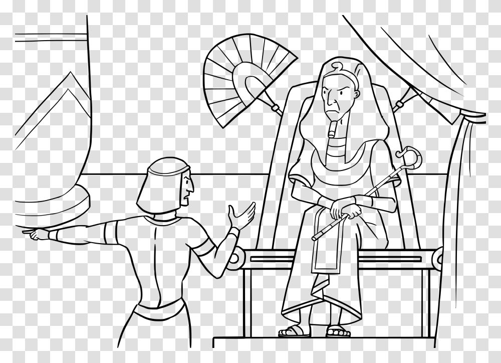 Pharaoh Coloring Pages Moses Talks To Pharaoh Coloring Page, Gray, World Of Warcraft Transparent Png