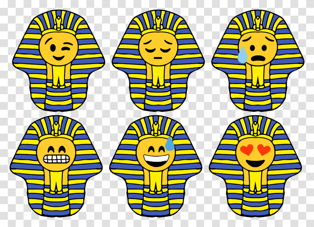 Pharaoh Smileys Clip Arts Smiley Egypt, Pattern, Paper, Head Transparent Png