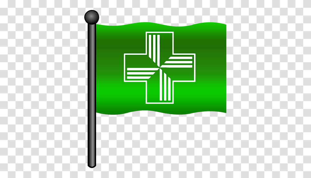 Pharmacy Green Flag Clipart Image, First Aid, Cabinet, Furniture, Shop Transparent Png