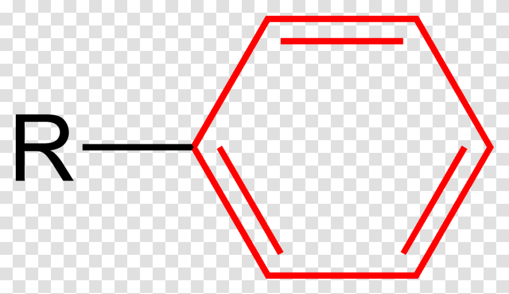 Phenyl Group Highlighted 2d Hexane With 3 Double Bonds, Sign, Triangle, Road Sign Transparent Png