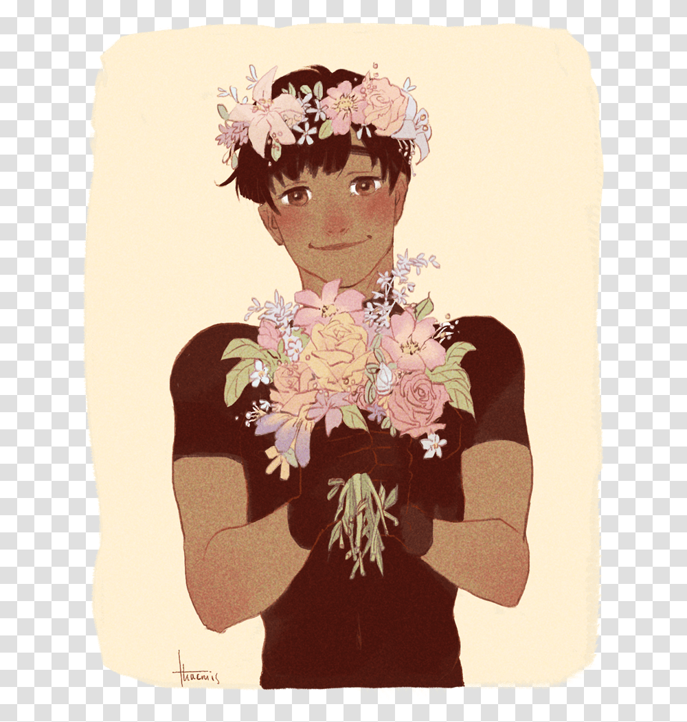 Phichit Yuri Male Flower Crown Oc, Poster, Advertisement, Person, Flyer Transparent Png