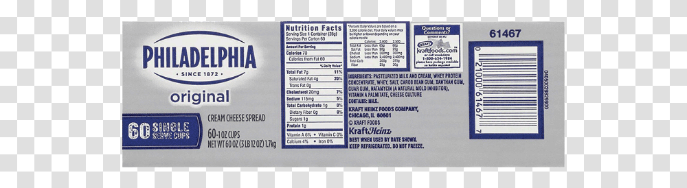Philadelphia Cream Cheese Single Servings Philadelphia, Label, Word, Paper Transparent Png