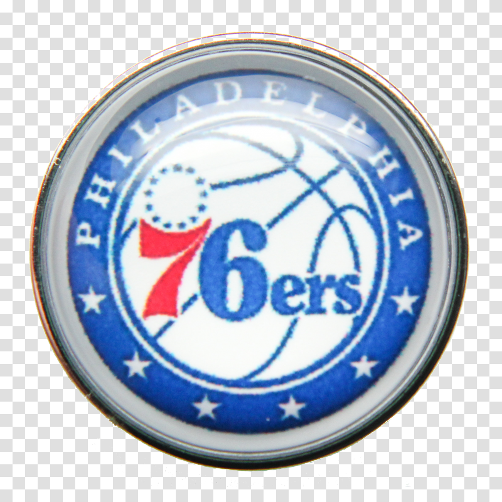 Philadelphia Nba Basketball Logo Snap Charm, Trademark, Badge, Emblem Transparent Png
