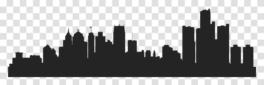 Philadelphia Skyline Clipart Detroit Skyline Silhouette, Stencil, Gray Transparent Png