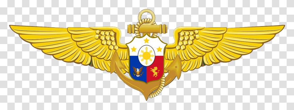 Philippine Navy Aviators Badge Naval Aviator Wings Of Gold, Symbol, Emblem, Armor, Logo Transparent Png