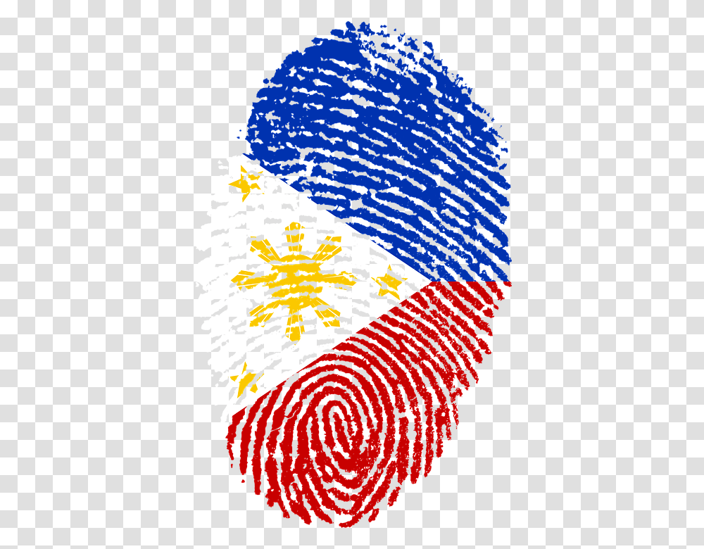 Philippines Flag Fingerprint Country Pride Fingerprint Philippines, Tapestry, Ornament, Pattern Transparent Png