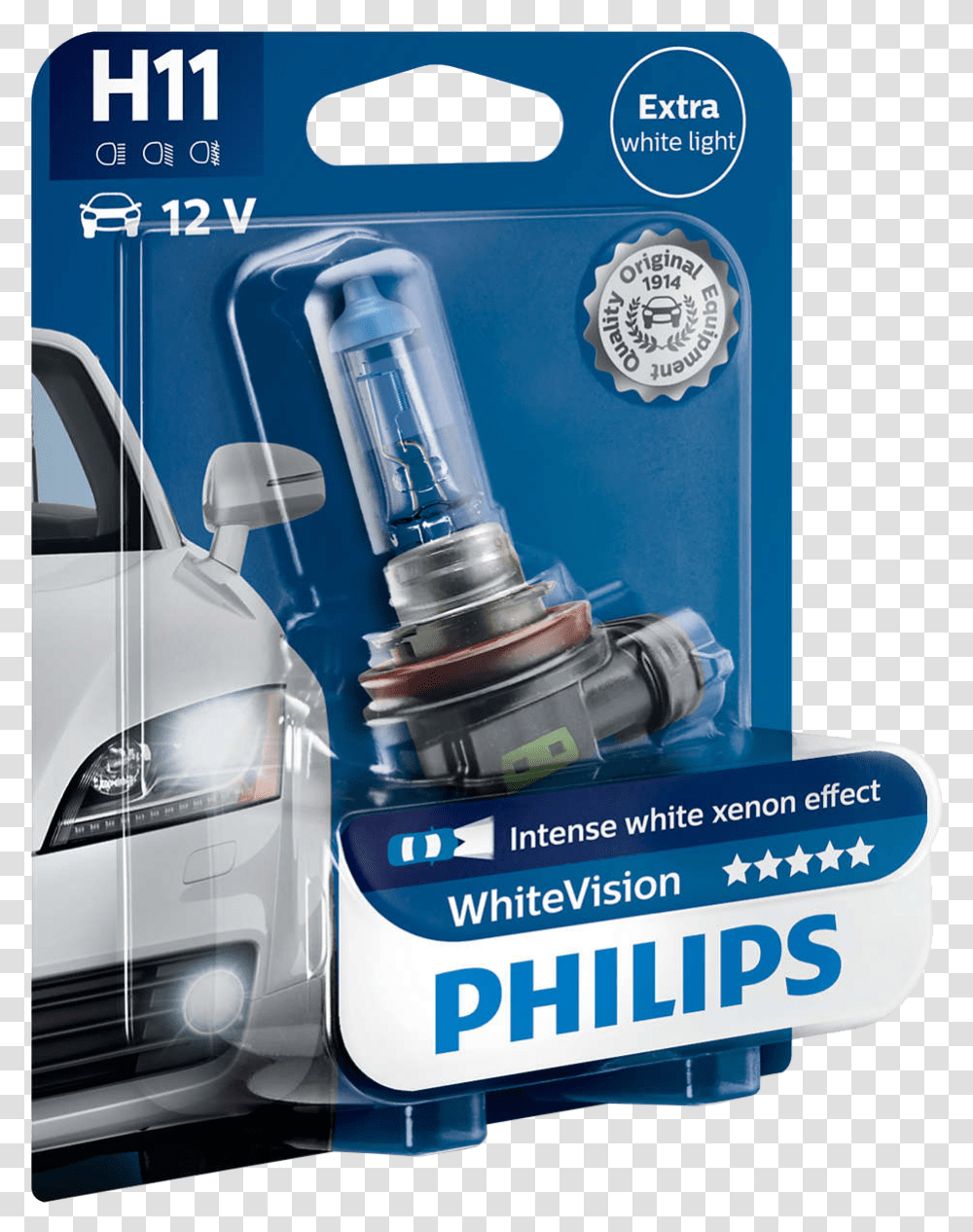 Philips Whitevision H11 H11 Xenon Effect, Car, Vehicle, Transportation, Machine Transparent Png