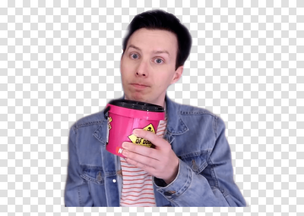 Phillester Amazingphil Danandphil Dan And Phil Wallet, Person, Coffee Cup, Finger Transparent Png