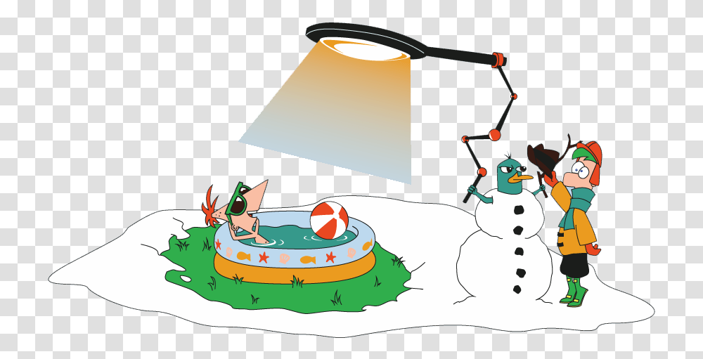 Phineas Amp Ferb Group Clipart, Snowman, Winter, Outdoors, Nature Transparent Png