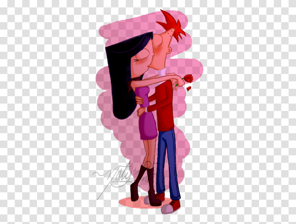 Phineas E Ferb Phineas And Isabella Kiss, Hug, Person Transparent Png
