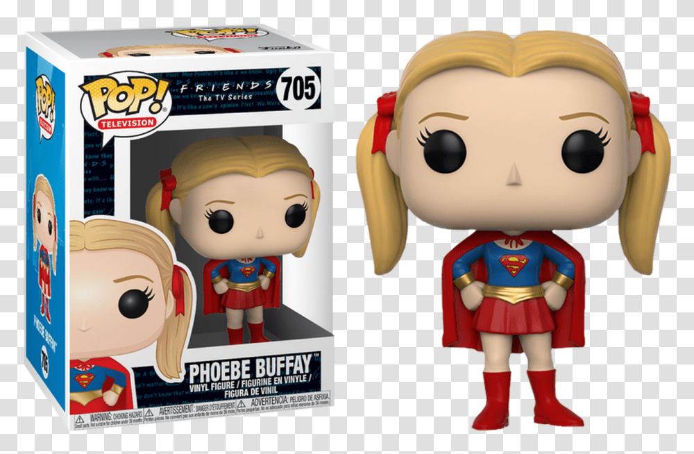 Phoebe Buffay As Supergirl Pop Vinyl Figure Friends Phoebe Funko Pop, Doll, Toy, Nutcracker, Person Transparent Png