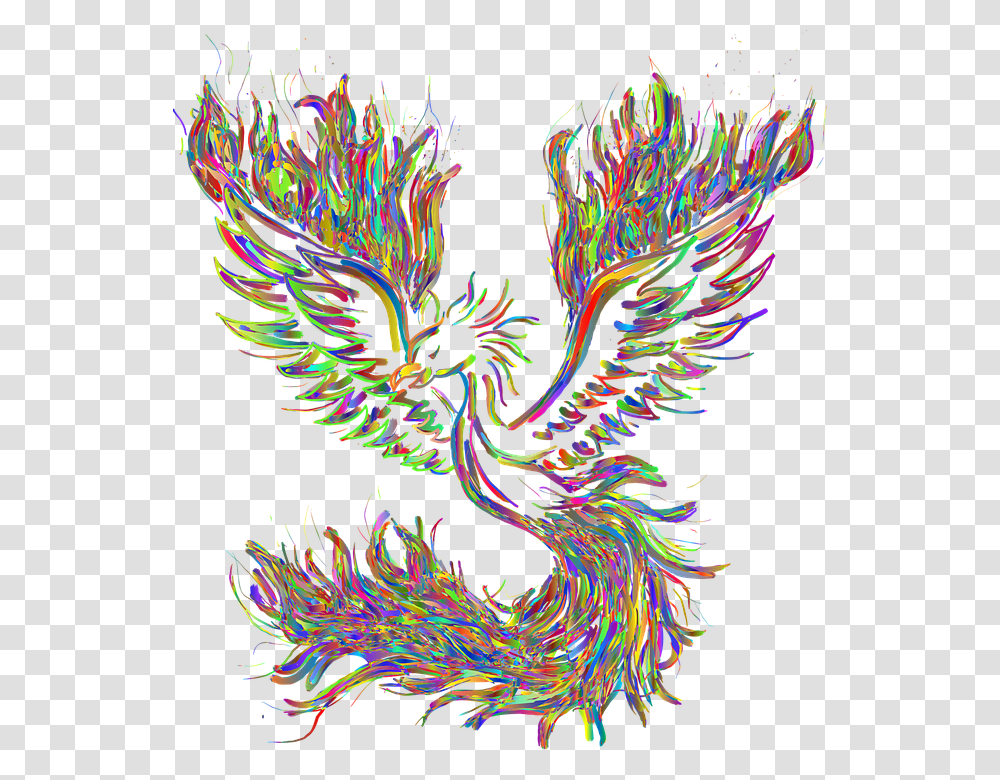 Phoenix Bird Rainbow, Pattern, Ornament, Fractal, Purple Transparent Png