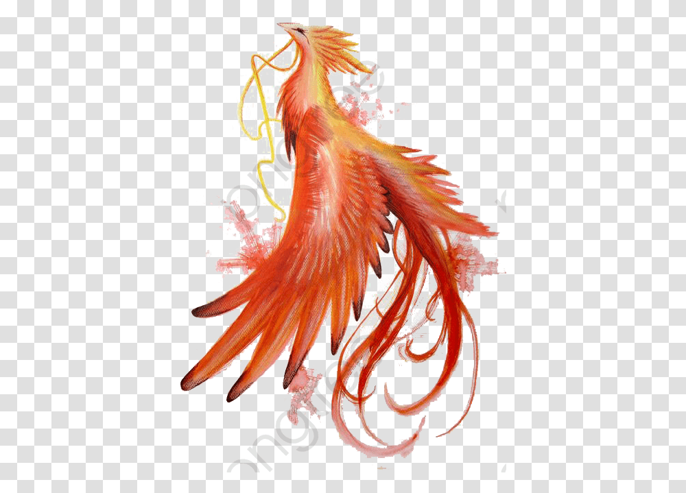 Phoenix Clipart Flaming Watercolor Phoenix Bird Painting, Animal, Flamingo, Fish Transparent Png