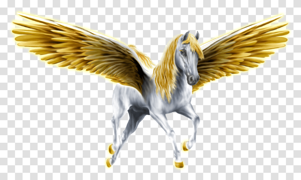 Phoenix Clipart Golden Pegasus, Bird, Animal, Horse, Mammal Transparent Png