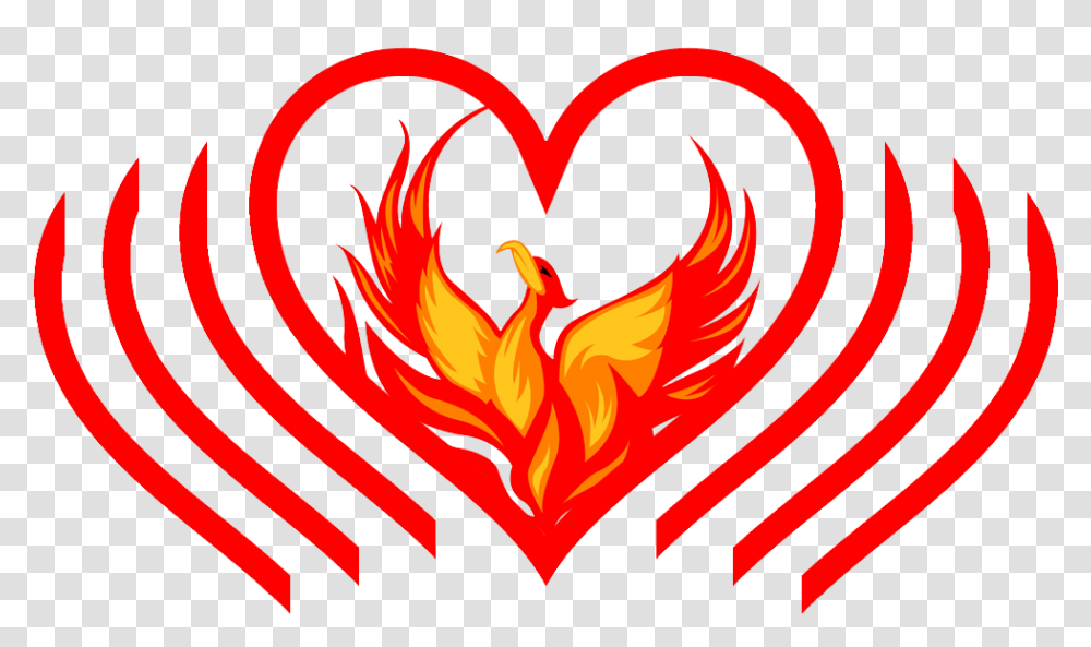 Phoenix, Fire, Heart, Poster, Advertisement Transparent Png