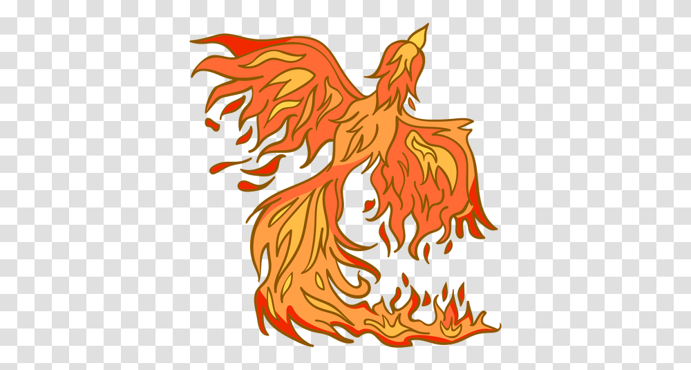 Phoenix Rising From Fire & Svg Vector File Rooster, Flame, Eagle, Bird, Animal Transparent Png
