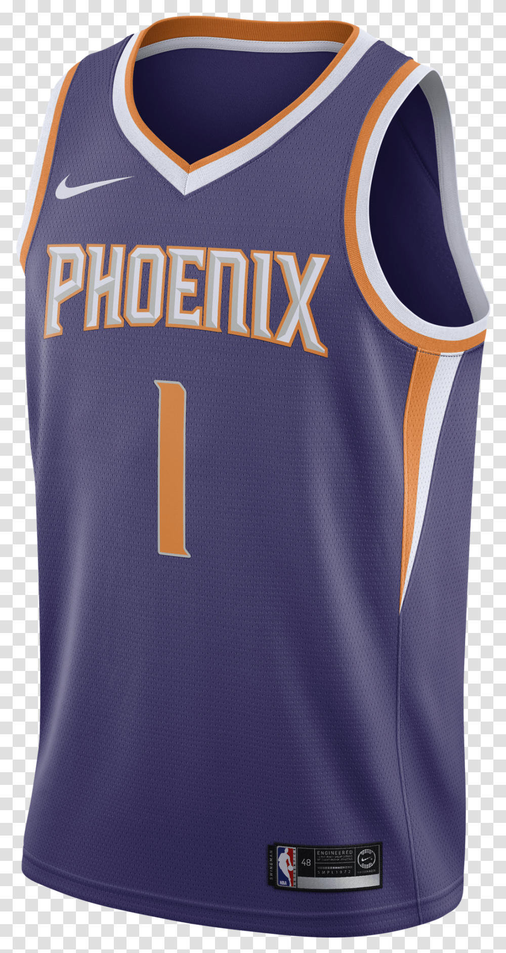 Phoenix Suns Logo Nike Nba Phoenix Suns Devin Booker Sports Jersey, Clothing, Apparel, Shirt, Bib Transparent Png