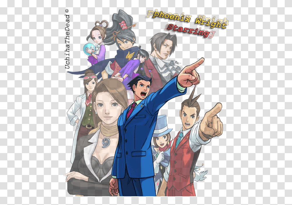 Phoenix Wright Ace Attorney Fanart, Comics, Book, Manga, Person Transparent Png