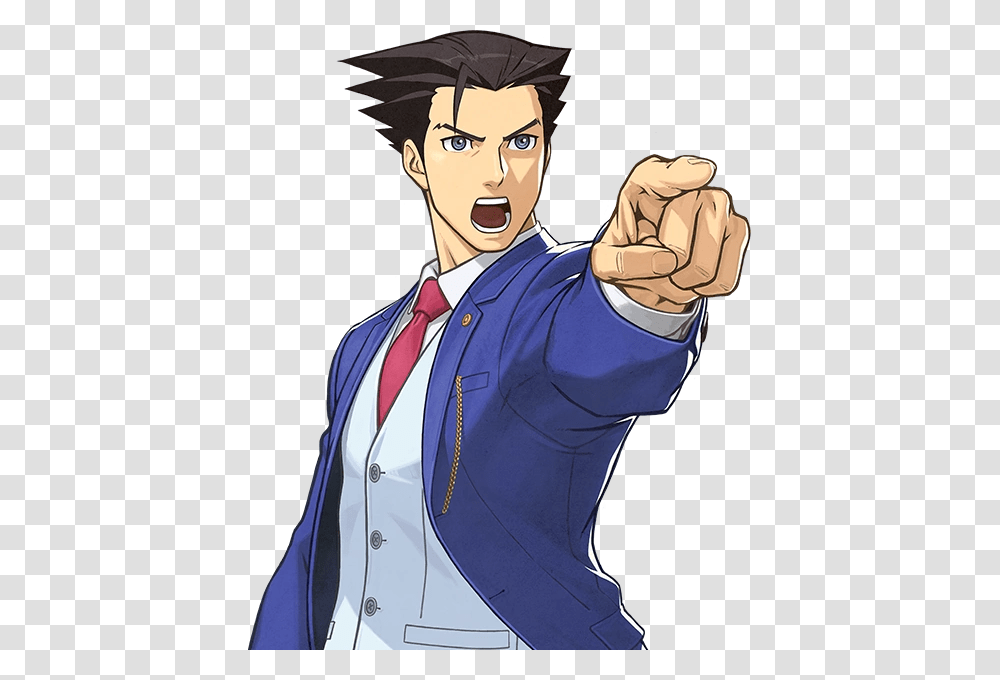 Phoenix Wright, Person, Human, Hand, Tie Transparent Png