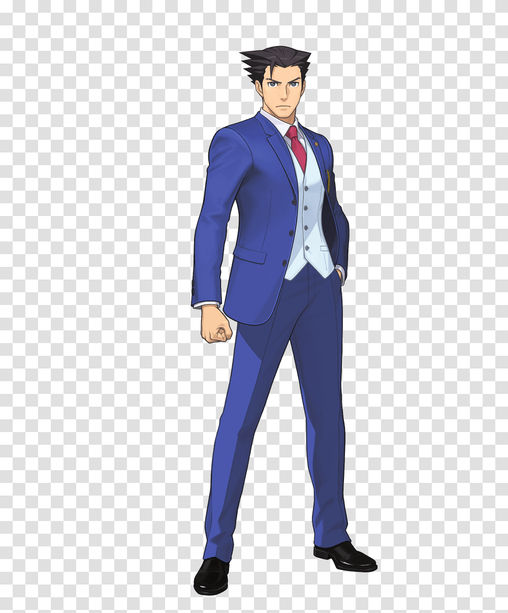 Phoenix Wright Spirit Of Justice, Suit, Overcoat, Person Transparent Png