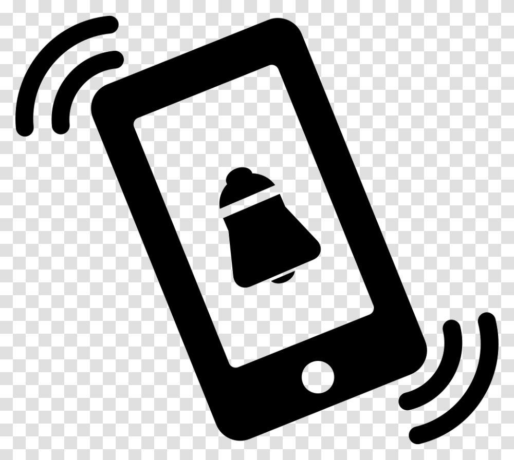Phone Alarm Bell Ringing Symbol, Stencil, Shovel, Tool, Cowbell Transparent Png