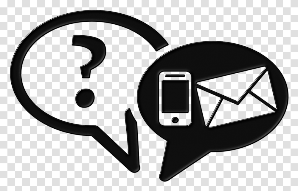 Phone And Email Icon Communication Black And White, Helmet, Mobile Phone, Electronics Transparent Png